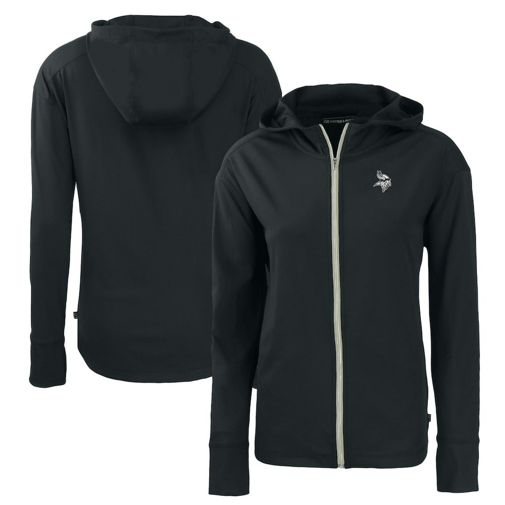 Minnesota Vikings Cutter & Buck Women's Daybreak Eco Recycled Full-Zip Hoodie - Black - NFL