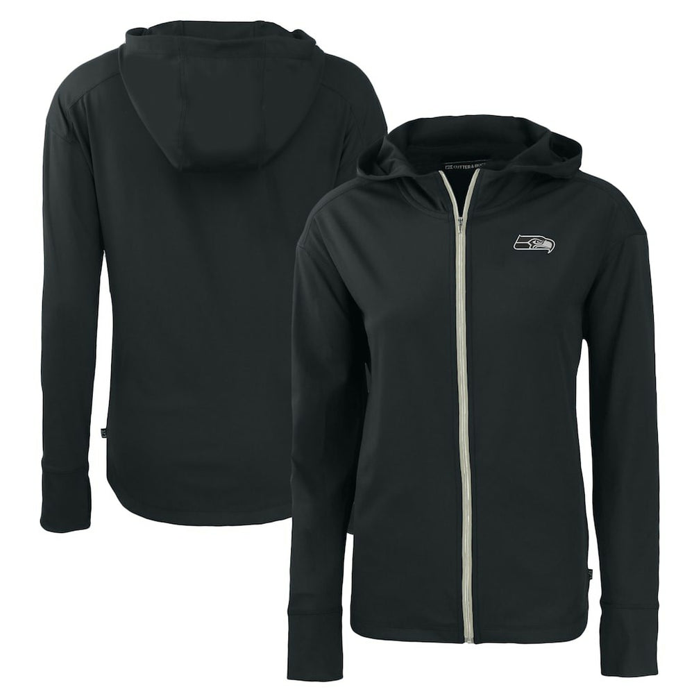 Seattle Seahawks Cutter & Buck Women's Daybreak Eco Recycled Full-Zip Hoodie - Black - NFL