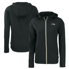 Seattle Seahawks Cutter & Buck Women's Daybreak Eco Recycled Full-Zip Hoodie - Black - NFL