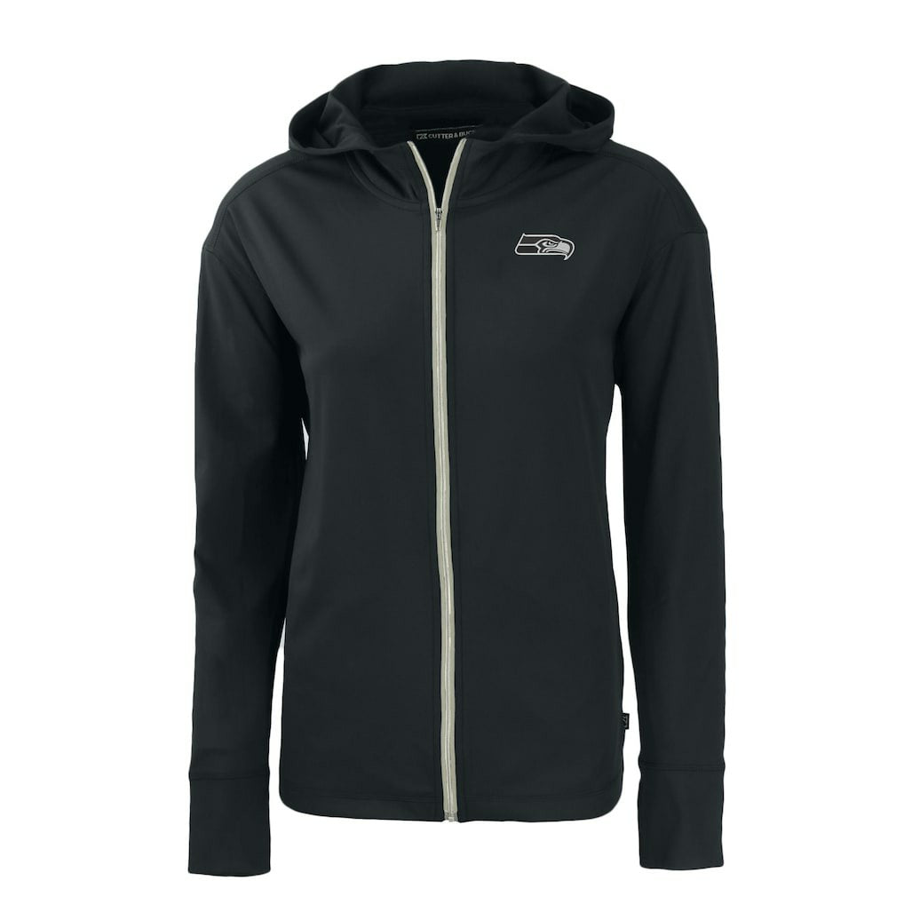 Seattle Seahawks Cutter & Buck Women's Daybreak Eco Recycled Full-Zip Hoodie - Black - NFL