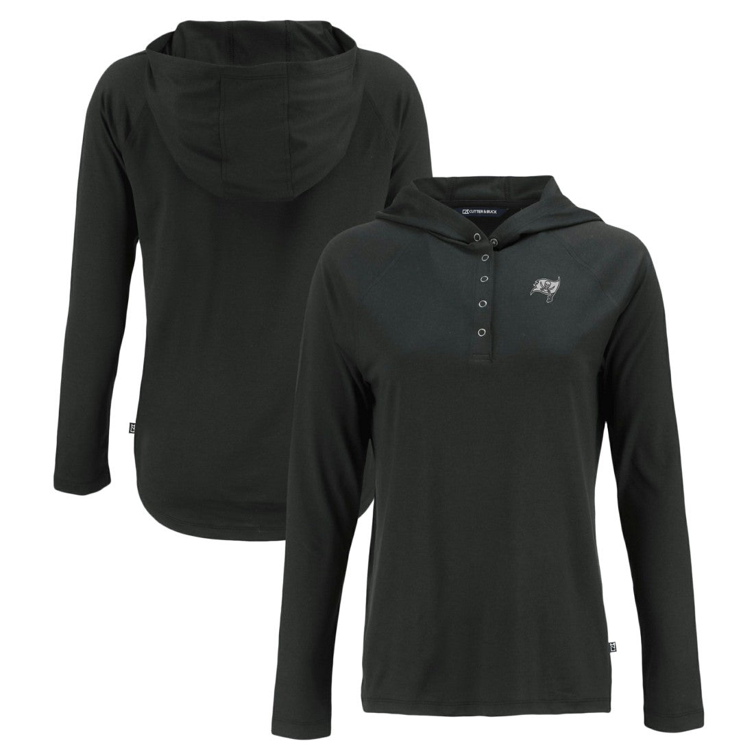 Tampa Bay Buccaneers Cutter & Buck Women's Coastline Epic Comfort Eco Recycled Long Sleeve Hoodie T-Shirt - Black - NFL