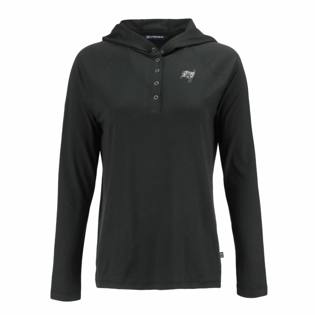 Tampa Bay Buccaneers Cutter & Buck Women's Coastline Epic Comfort Eco Recycled Long Sleeve Hoodie T-Shirt - Black - NFL