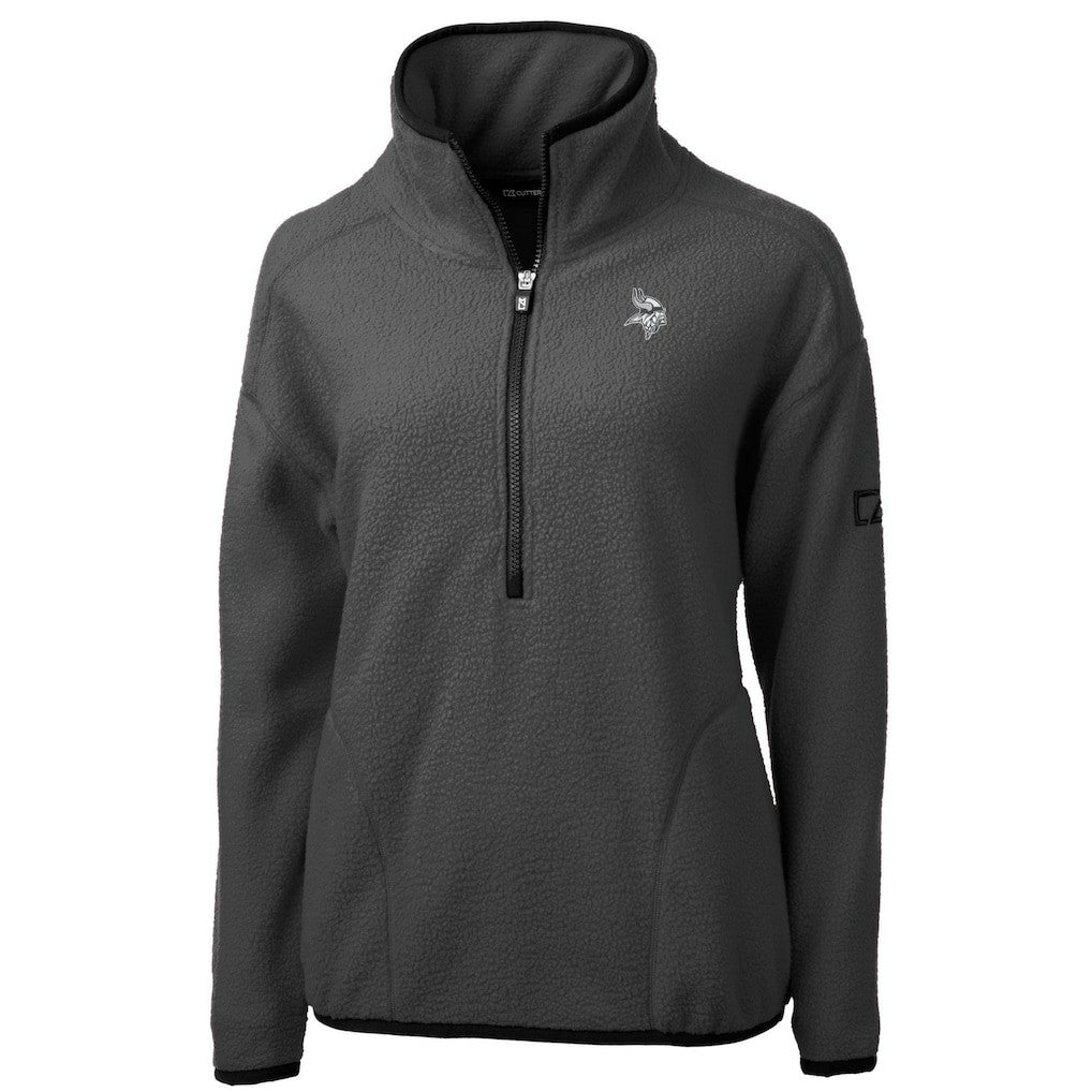 Minnesota Vikings Cutter & Buck Women's Cascade Eco Sherpa Fleece Half-Zip Jacket - Gray - NFL