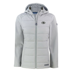 San Francisco 49ers Cutter & Buck Women's Evoke Hybrid Eco Softshell Recycled Full-Zip Hoodie Jacket - Gray - NFL