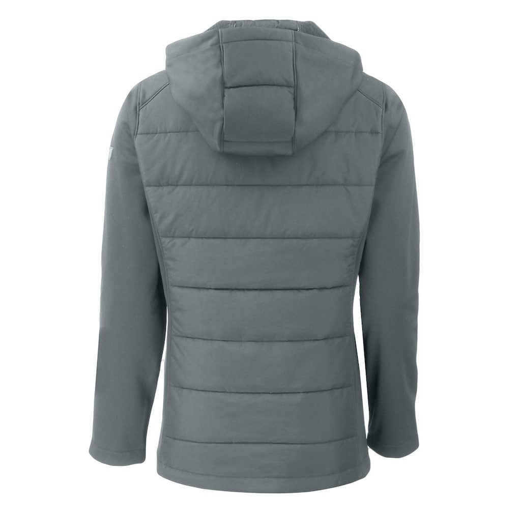 New York Giants Cutter & Buck Women's Evoke Hybrid Eco Softshell Recycled Full-Zip Hoodie Jacket - Gray - NFL