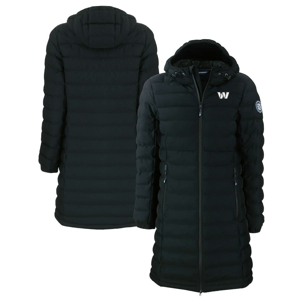 Washington Commanders Cutter & Buck Women's Mission Ridge Repreve Eco Insulated Full-Zip Hoodie Long Puffer Jacket - Black - NFL