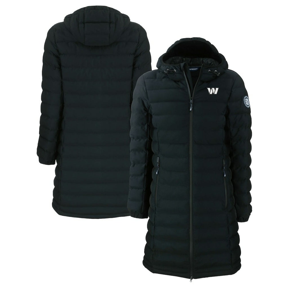 Washington Commanders Cutter & Buck Women's Mission Ridge Repreve Eco Insulated Full-Zip Hoodie Long Puffer Jacket - Black - NFL
