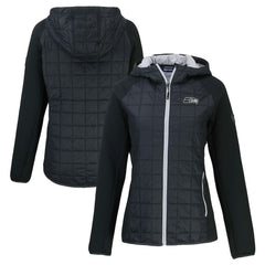 Seattle Seahawks Cutter & Buck Women's Rainier PrimaLoft Eco Hybrid Full-Zip Hoodie Jacket - Black - NFL