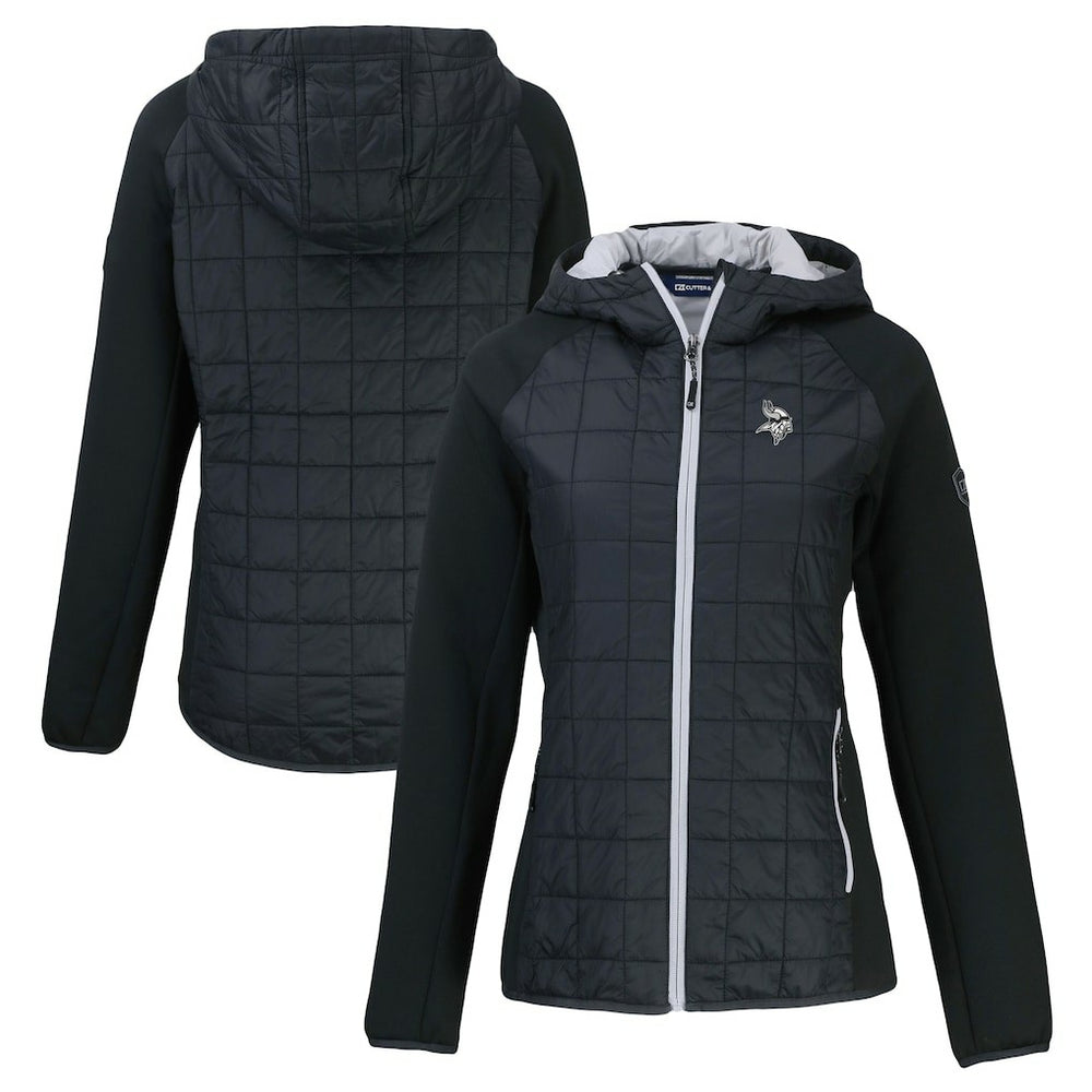 Minnesota Vikings Cutter & Buck Women's Rainier PrimaLoft Eco Hybrid Full-Zip Hoodie Jacket - Black - NFL