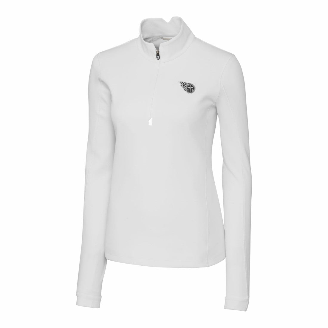 Tennessee Titans Cutter & Buck Women's Traverse Stretch DryTec Quarter-Zip Top - White - NFL