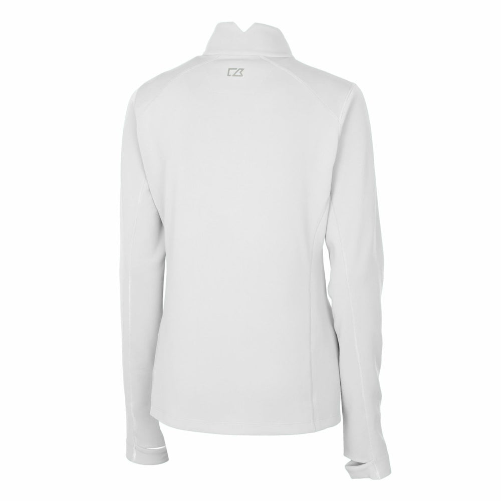 Tennessee Titans Cutter & Buck Women's Traverse Stretch DryTec Quarter-Zip Top - White - NFL