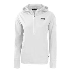 Seattle Seahawks Cutter & Buck Women's Daybreak Eco Recycled Half-Zip Hoodie - White - NFL