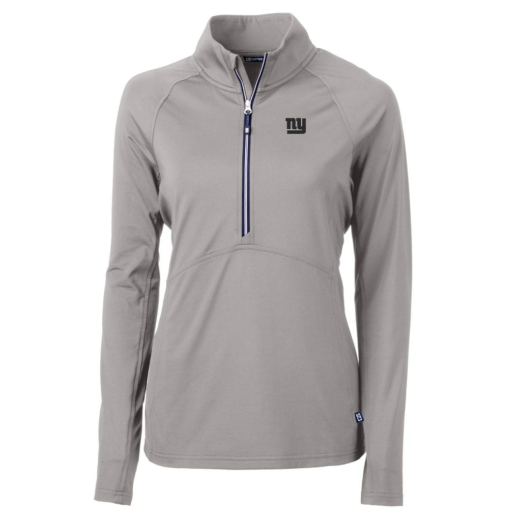 New York Giants Cutter & Buck Women's Adapt Eco Knit Stretch Recycled Raglan Half-Zip Top - Gray - NFL