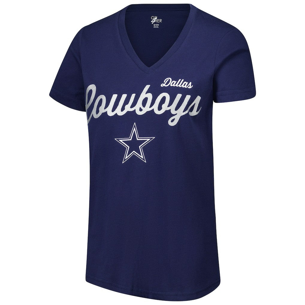 Dallas Cowboys G-III 4Her by Carl Banks Women's Post Season V-Neck T-Shirt - Navy - NFL