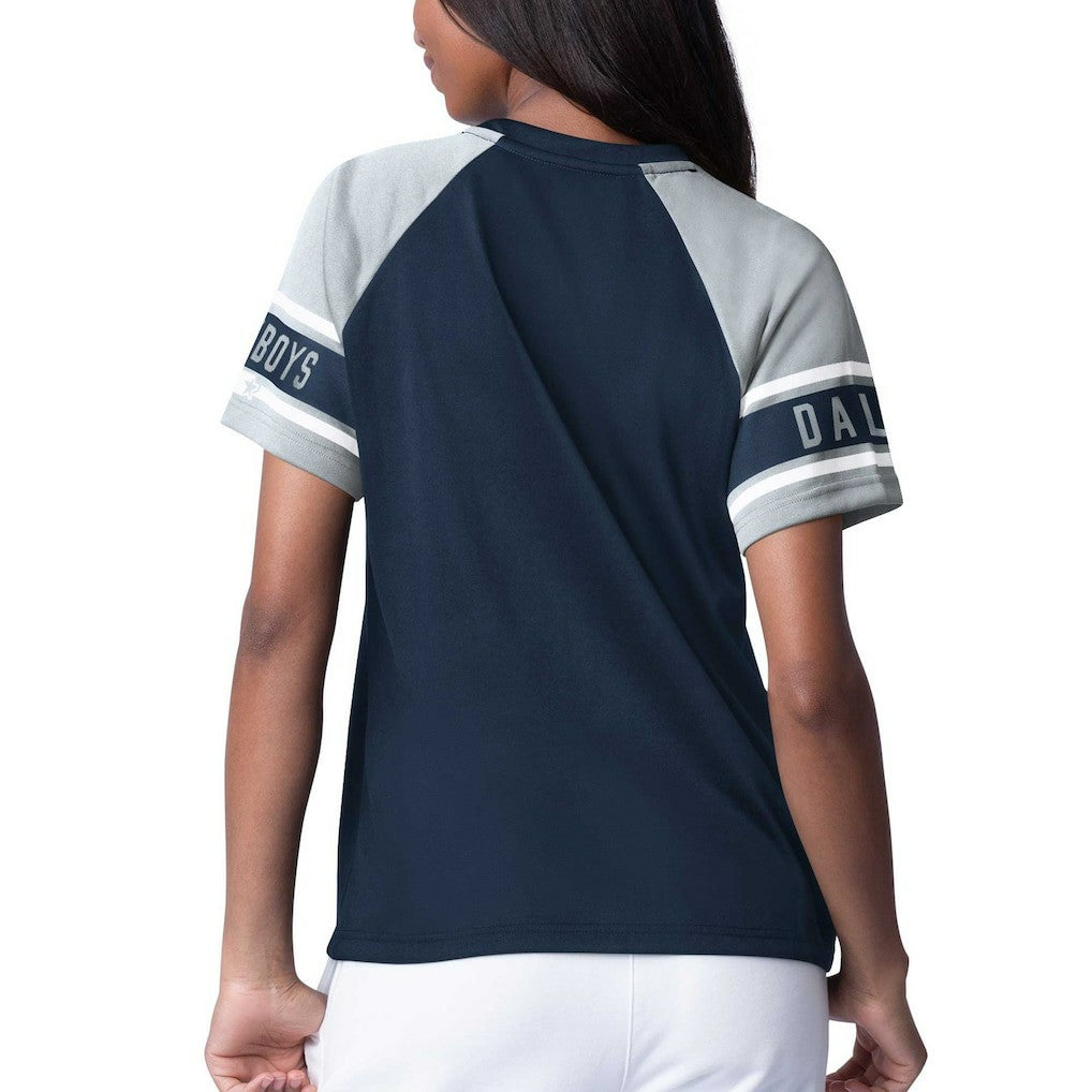 Dallas Cowboys Starter Women's 1st Rounder Color Block Raglan Top - Navy - NFL