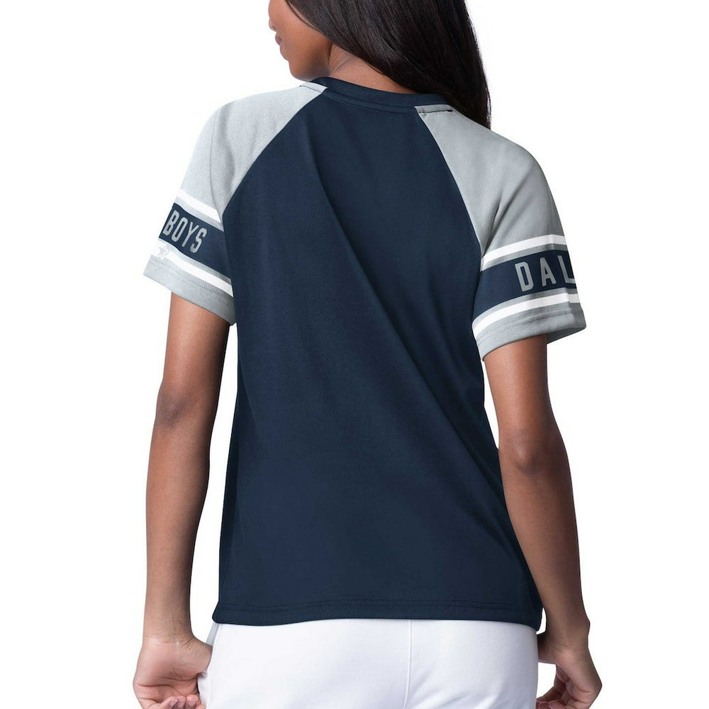 Dallas Cowboys Starter Women's 1st Rounder Color Block Raglan Top - Navy - NFL