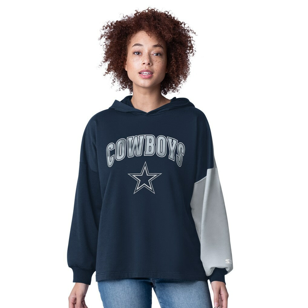 Dallas Cowboys Starter Women's Power Move Long Sleeve Pullover Hoodie - Navy - NFL
