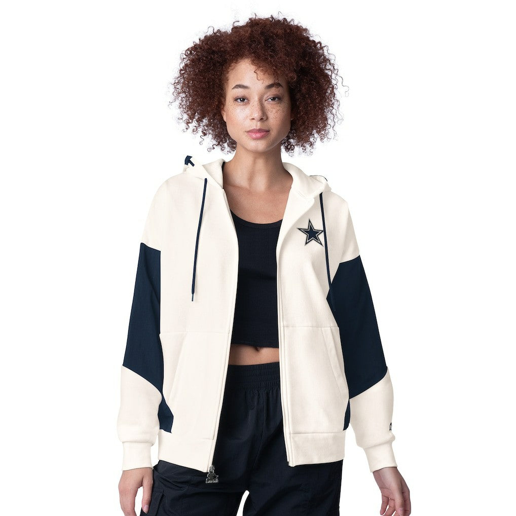 Dallas Cowboys Starter Women's Scrimmage Full-Zip Hoodie - White - NFL