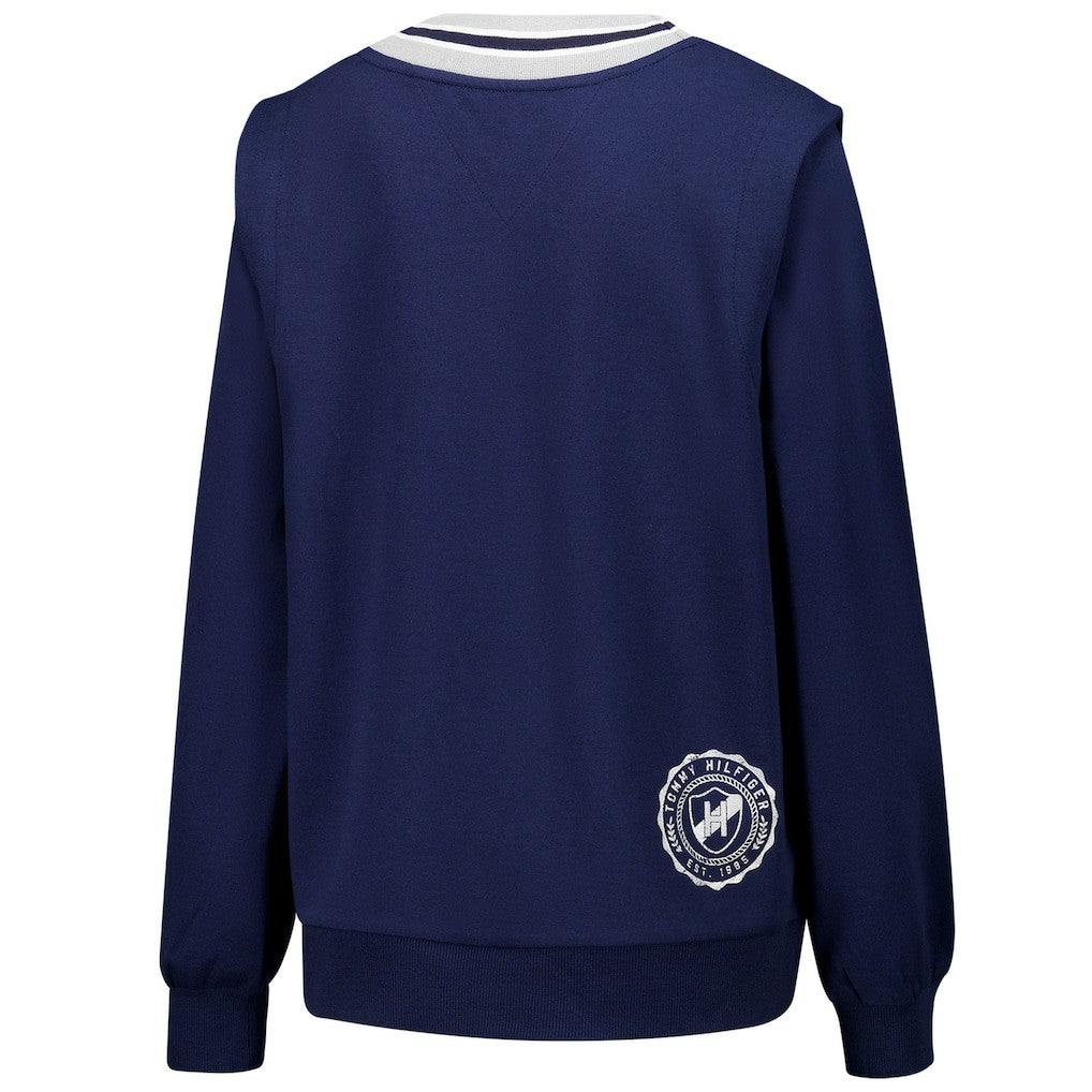 Dallas Cowboys Tommy Hilfiger Women's Alice V-Neck Pullover Sweatshirt - Navy - NFL