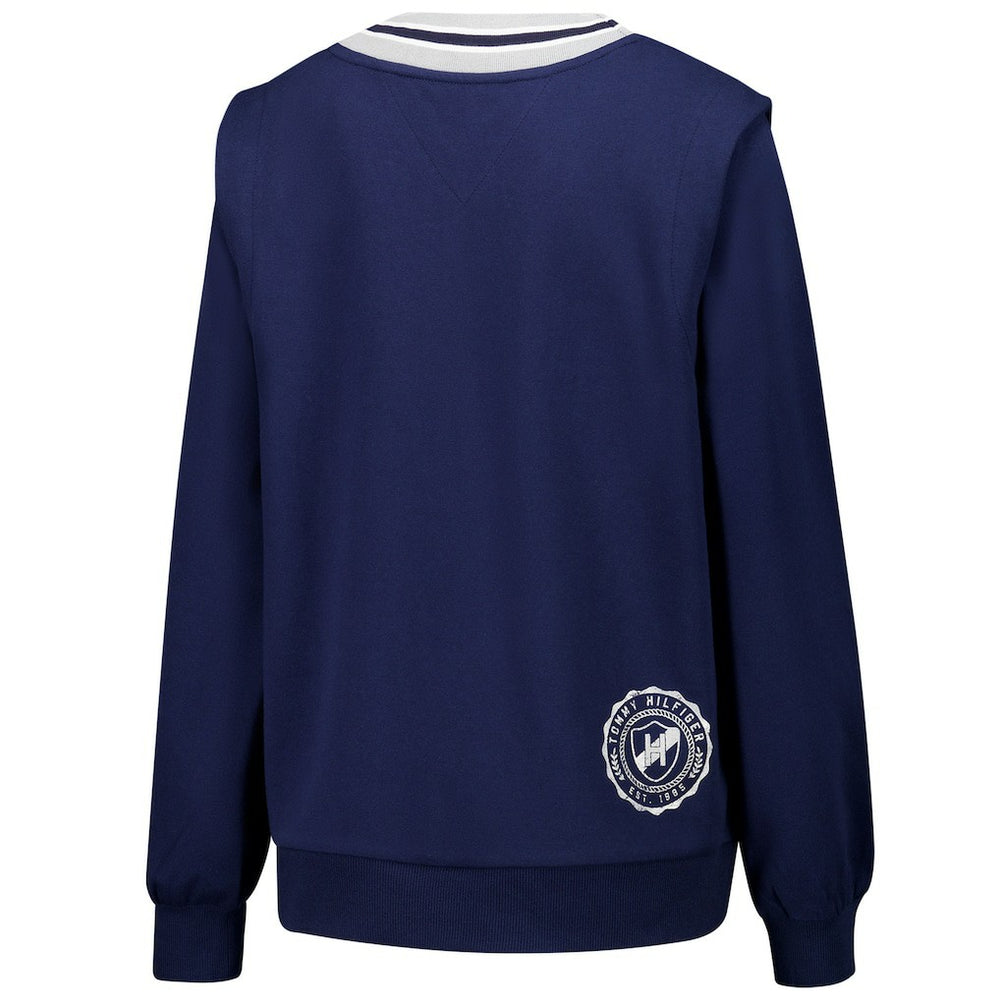 Dallas Cowboys Tommy Hilfiger Women's Alice V-Neck Pullover Sweatshirt - Navy - NFL