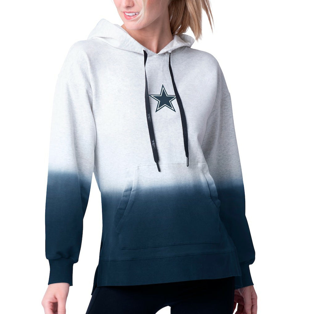 Dallas Cowboys MSX by Michael Strahan Women's Daniela Pullover Hoodie - Heather Gray/Navy - NFL