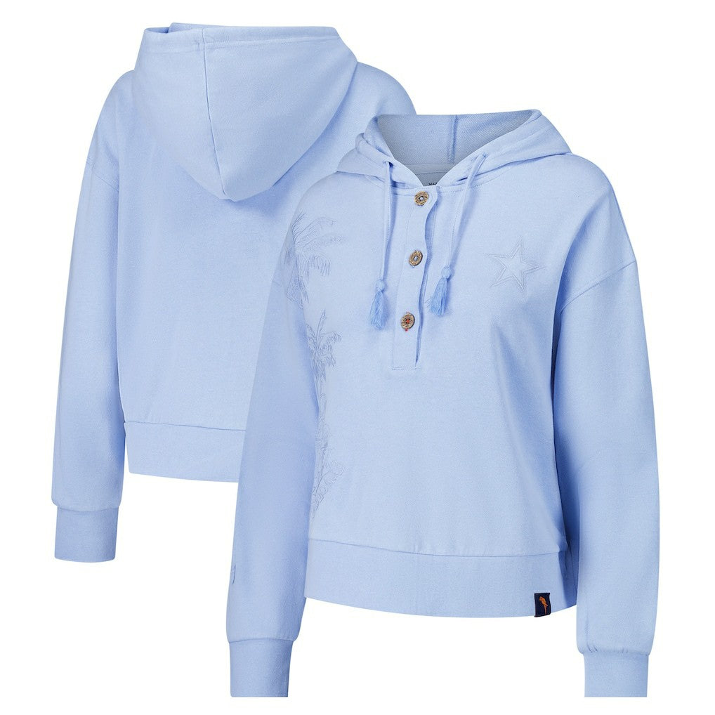 Dallas Cowboys Margaritaville Women's Island Dream Solid Pullover Hoodie - Light Blue - NFL