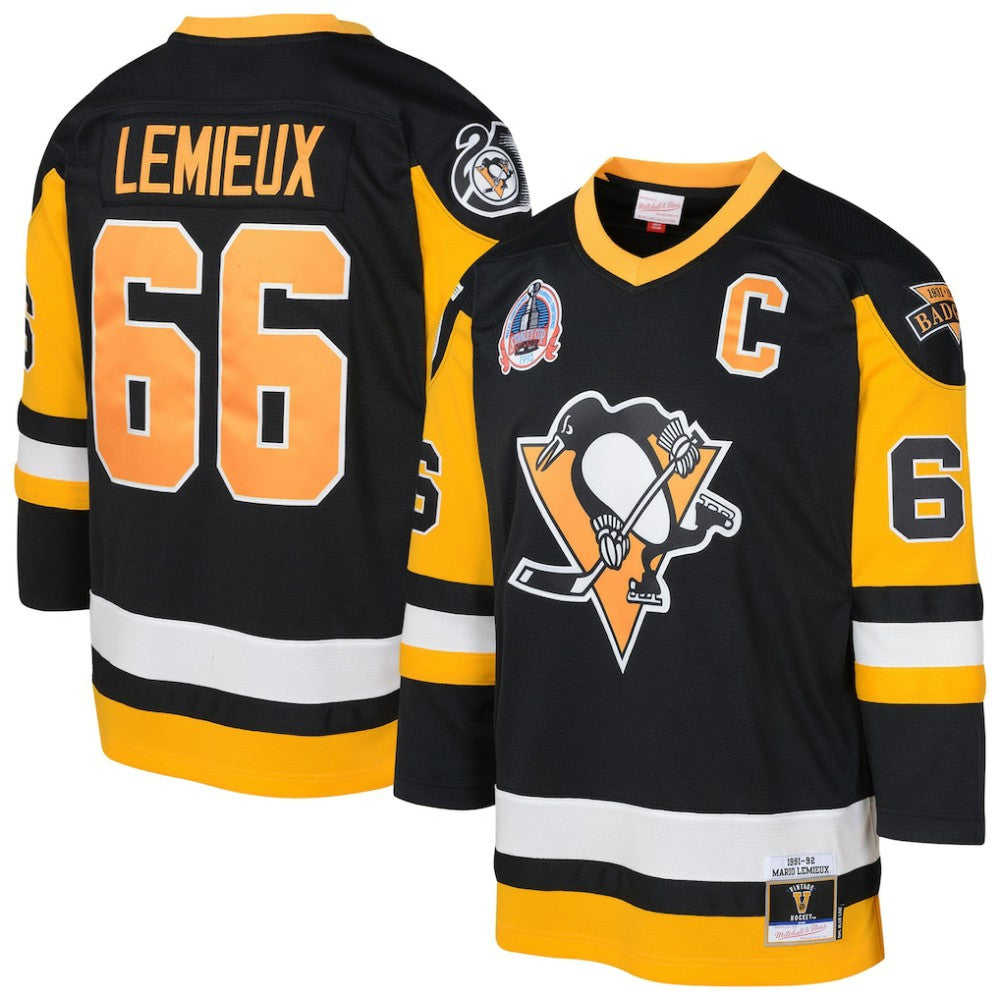 Mario Lemieux Pittsburgh Penguins Mitchell & Ness Youth 1991/92 Captain Patch Power Play Player Jersey - Black | NHL online