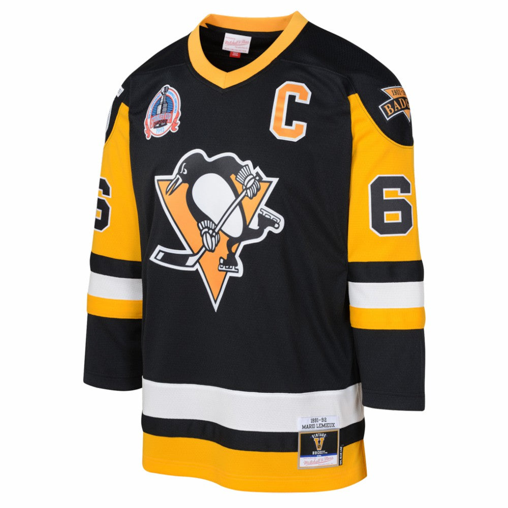 Mario Lemieux Pittsburgh Penguins Mitchell & Ness Youth 1991/92 Captain Patch Power Play Player Jersey - Black | NHL online