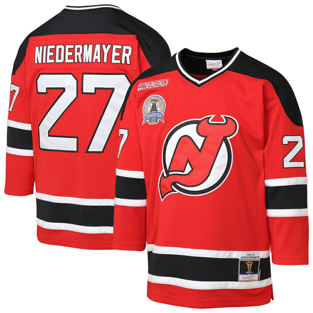 Scott Niedermayer New Jersey Devils Mitchell & Ness Youth  1999/00 Power Play Player Jersey - Red | NHL Lifestyle