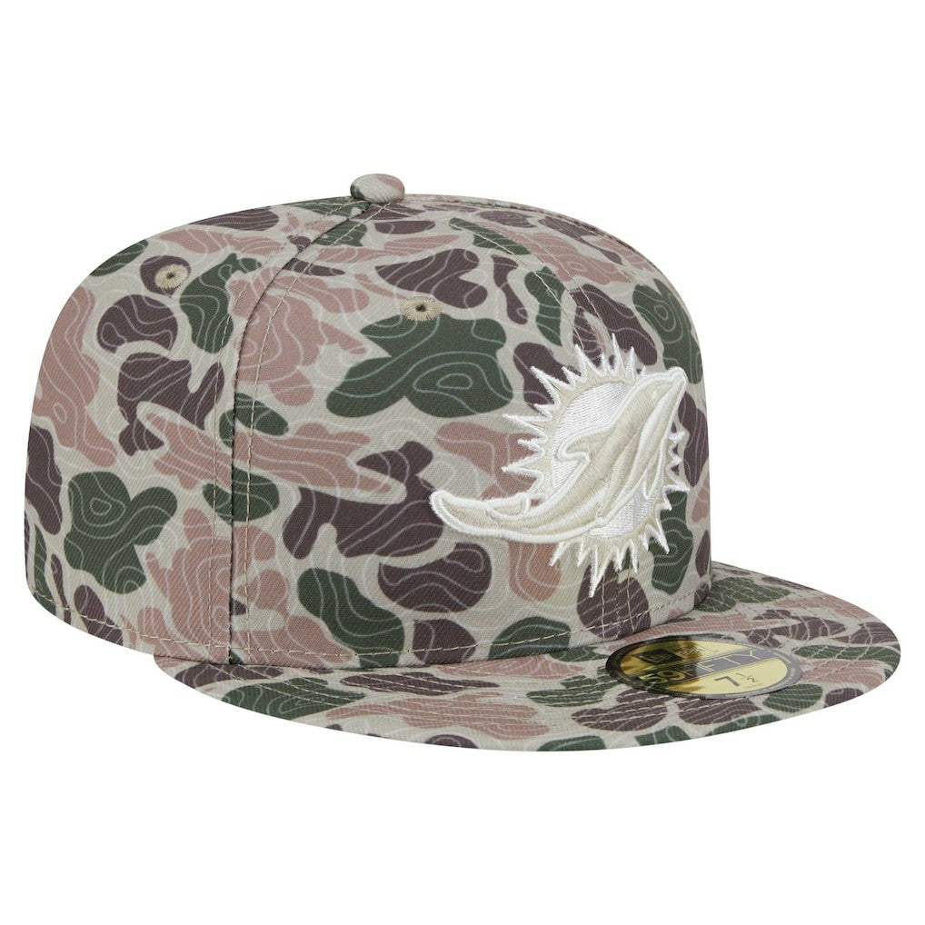 Miami Dolphins New Era Geo Camo 59FIFTY Fitted Hat - NFL