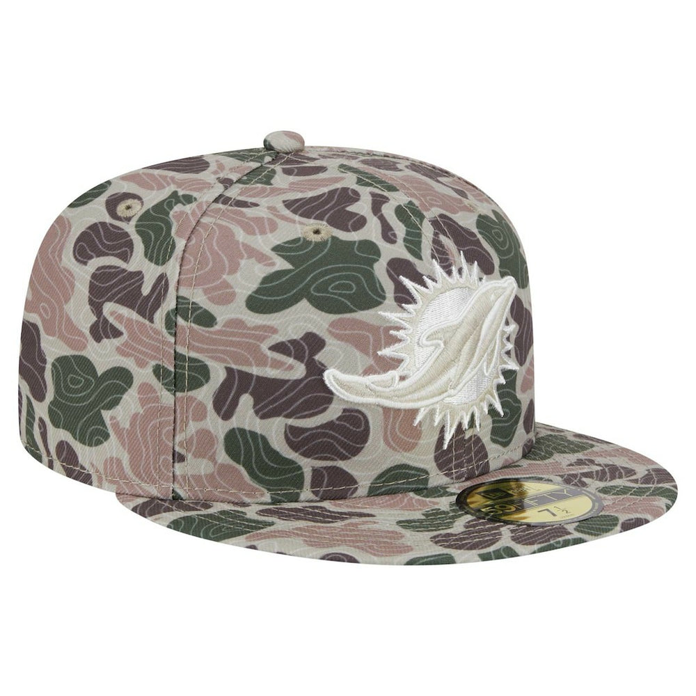 Miami Dolphins New Era Geo Camo 59FIFTY Fitted Hat - NFL