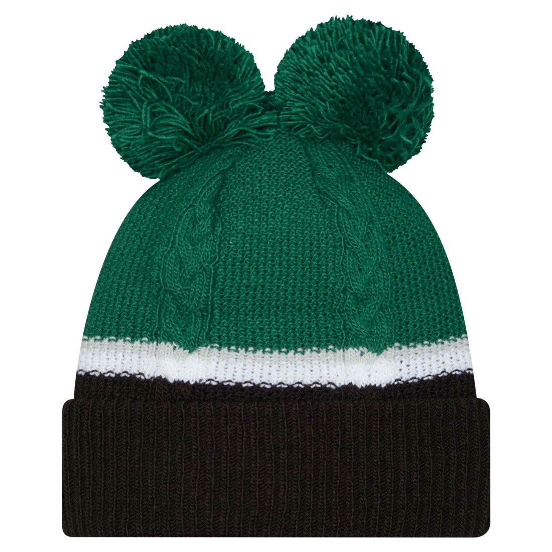 New York Jets New Era Women's Double Bubble Cuffed Knit Hat with Poms - Green - NFL
