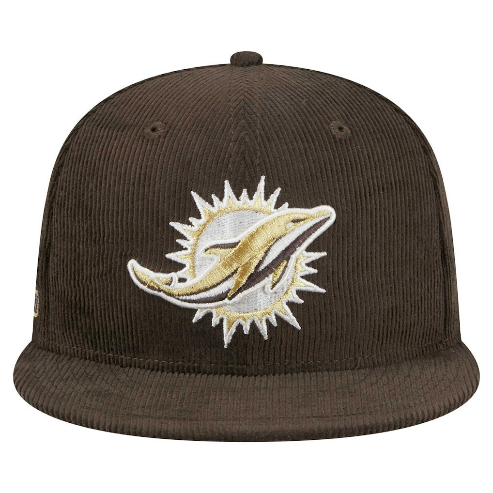 Miami Dolphins New Era Choco Cord 59FIFTY Fitted Hat - Brown - NFL