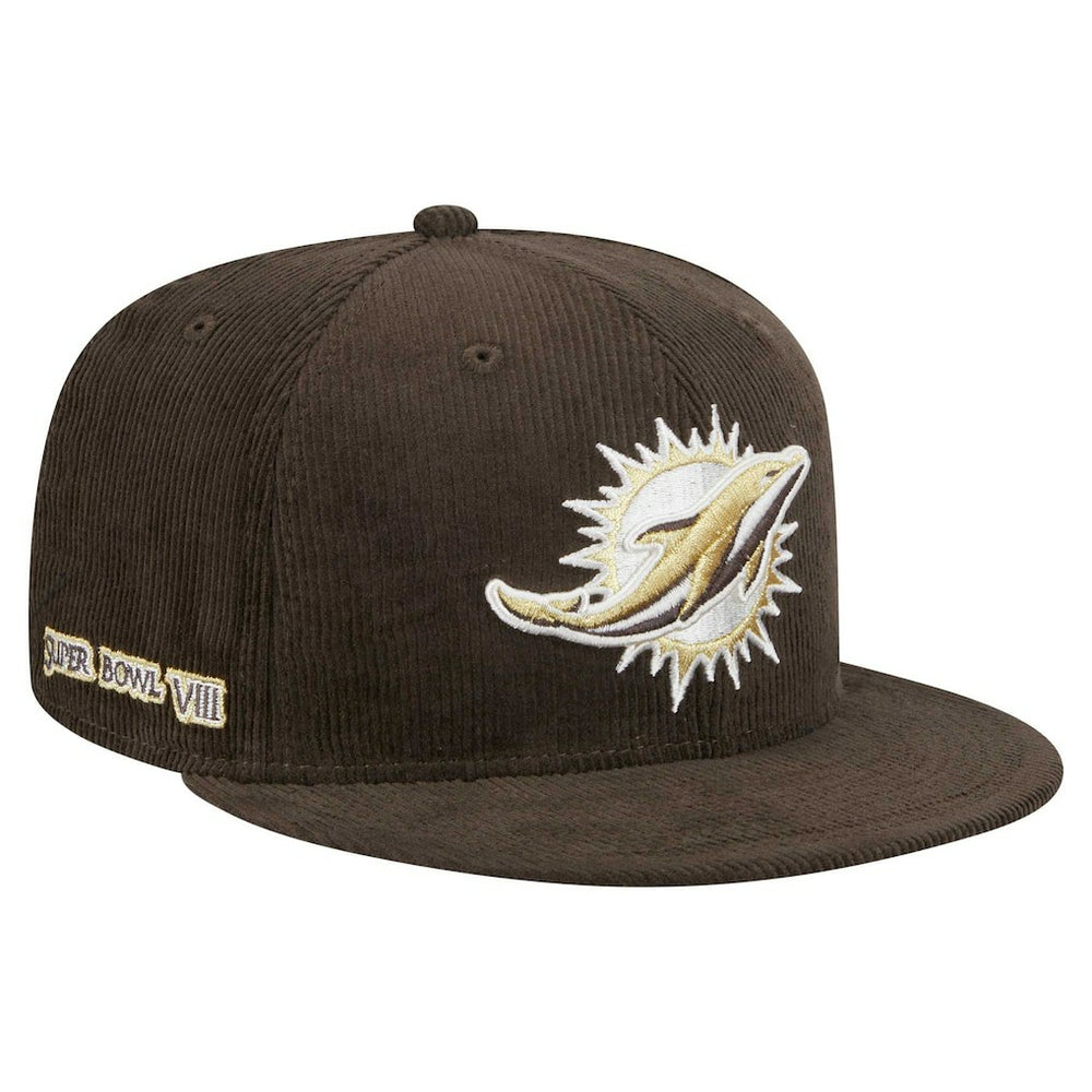 Miami Dolphins New Era Choco Cord 59FIFTY Fitted Hat - Brown - NFL