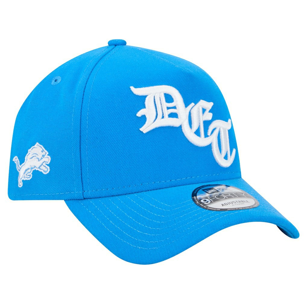 Detroit Lions New Era Mystic 9FORTY A-Frame Adjustable Hat - Blue - NFL