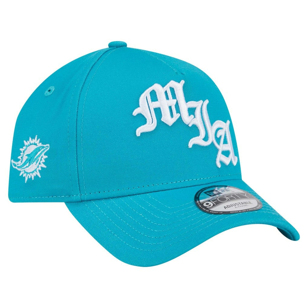 Miami Dolphins New Era Mystic 9FORTY A-Frame Adjustable Hat - Aqua - NFL