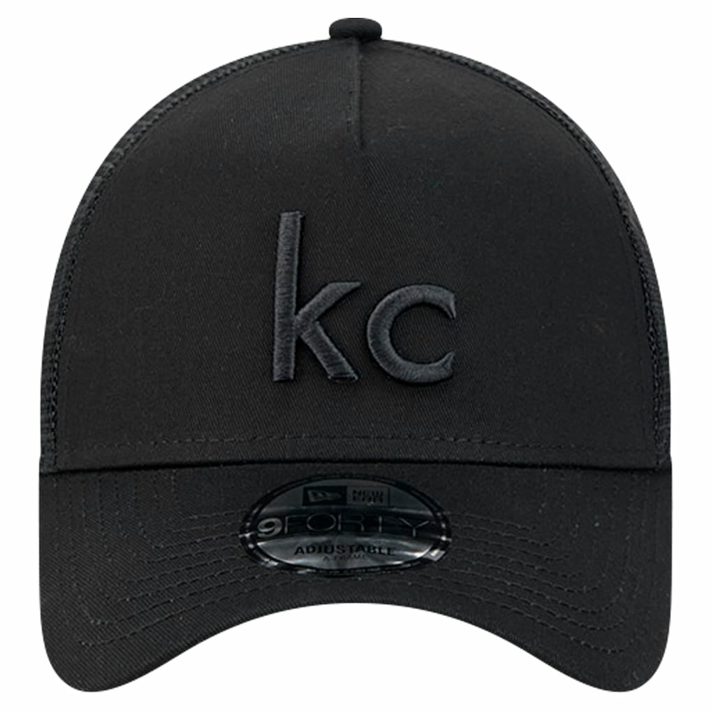 Kansas City Chiefs New Era Domain 9FORTY A-Frame Trucker Adjustable Hat - Black - NFL