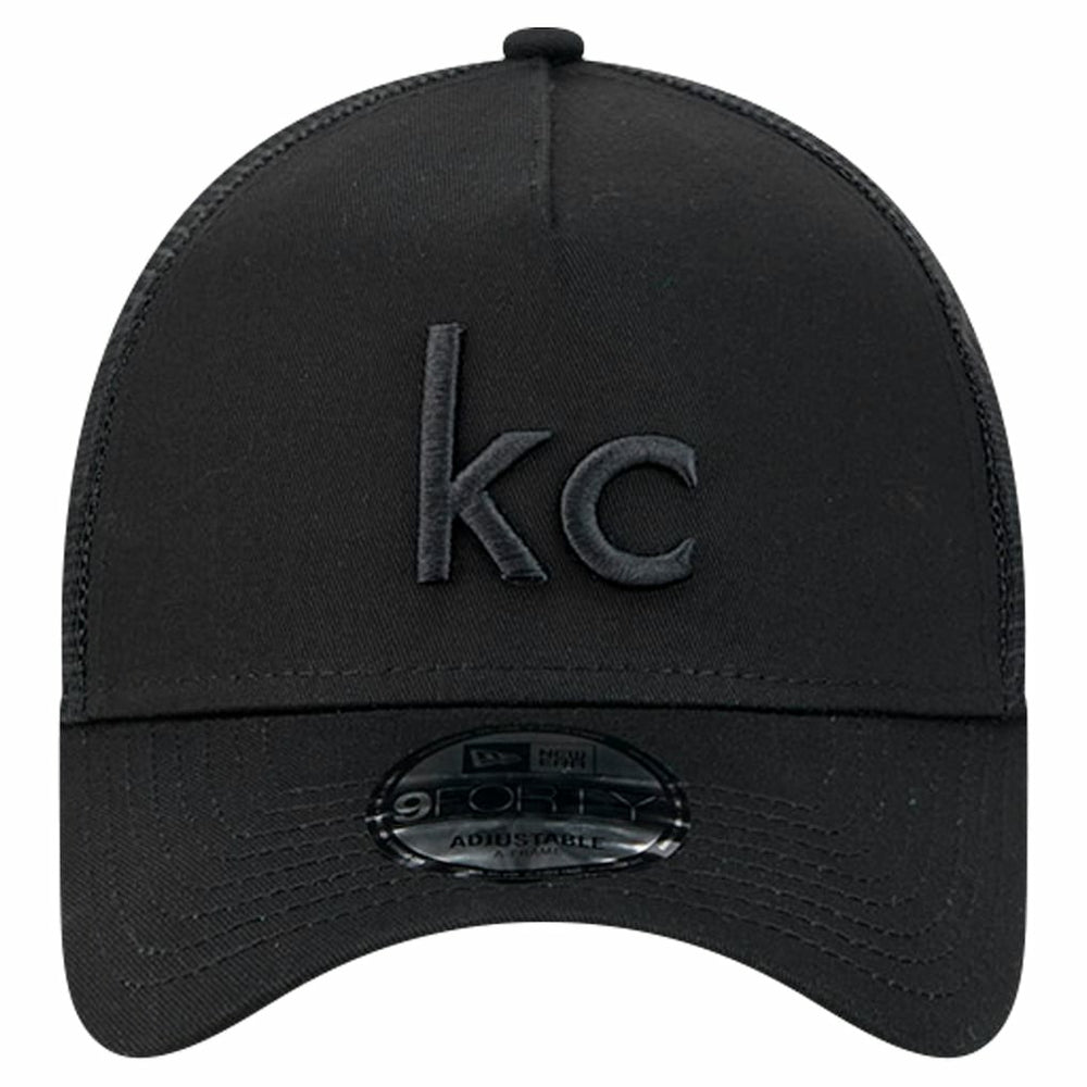 Kansas City Chiefs New Era Domain 9FORTY A-Frame Trucker Adjustable Hat - Black - NFL