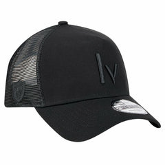 Las Vegas Raiders New Era Domain 9FORTY A-Frame Trucker Adjustable Hat - Black - NFL