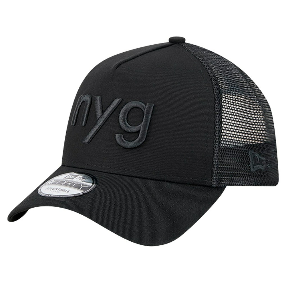 New York Giants New Era Domain 9FORTY A-Frame Trucker Adjustable Hat - Black - NFL