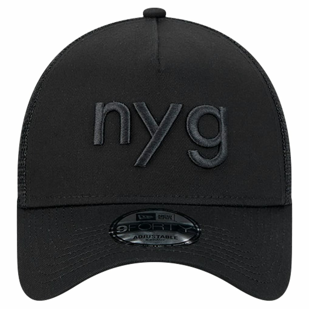 New York Giants New Era Domain 9FORTY A-Frame Trucker Adjustable Hat - Black - NFL