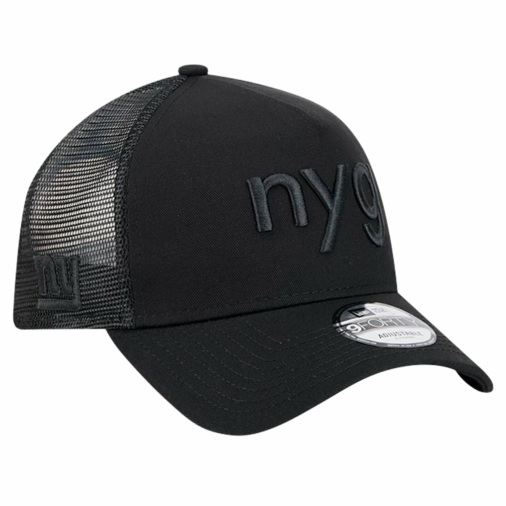 New York Giants New Era Domain 9FORTY A-Frame Trucker Adjustable Hat - Black - NFL