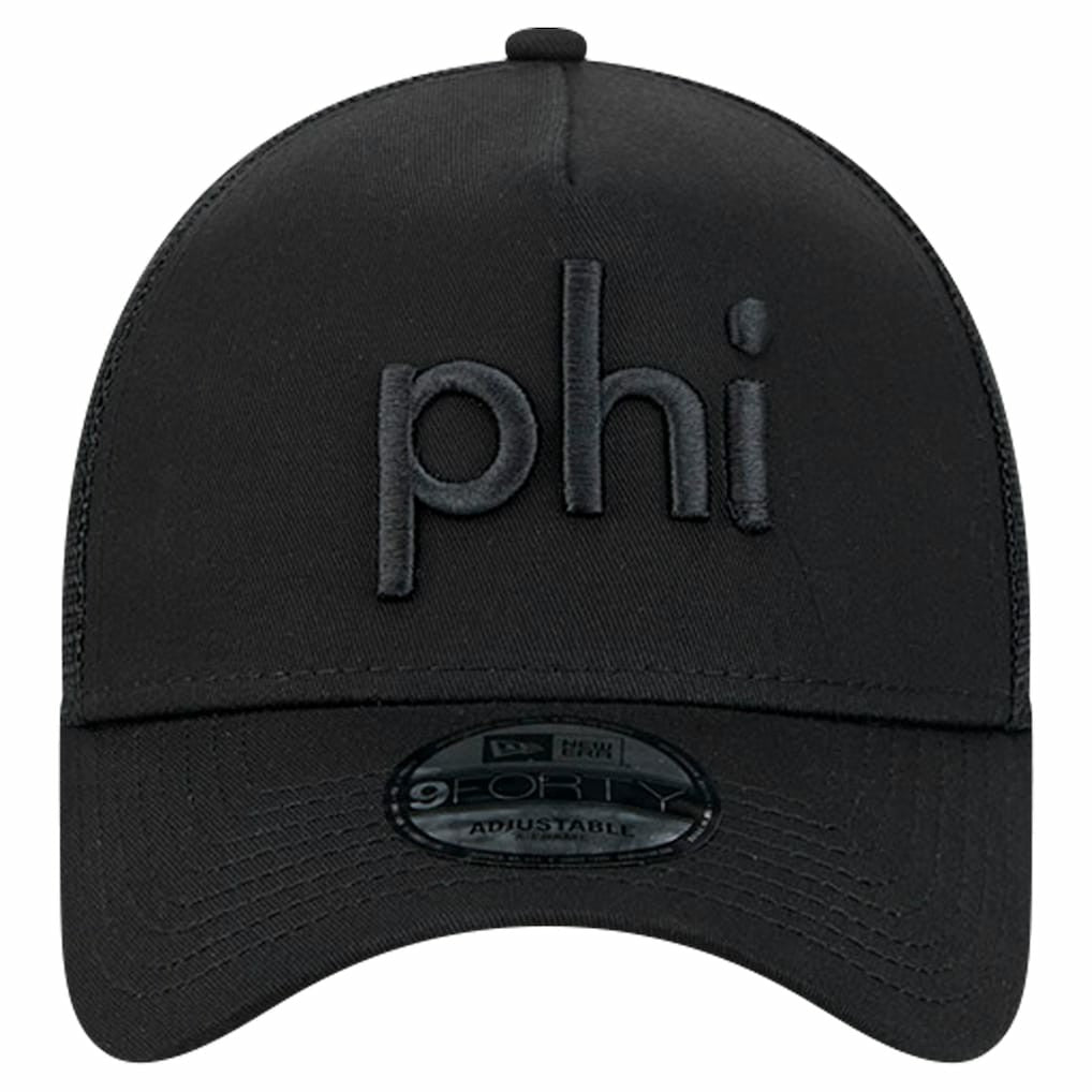 Philadelphia Eagles New Era Domain 9FORTY A-Frame Trucker Adjustable Hat - Black - NFL