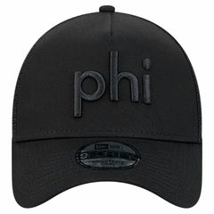 Philadelphia Eagles New Era Domain 9FORTY A-Frame Trucker Adjustable Hat - Black - NFL