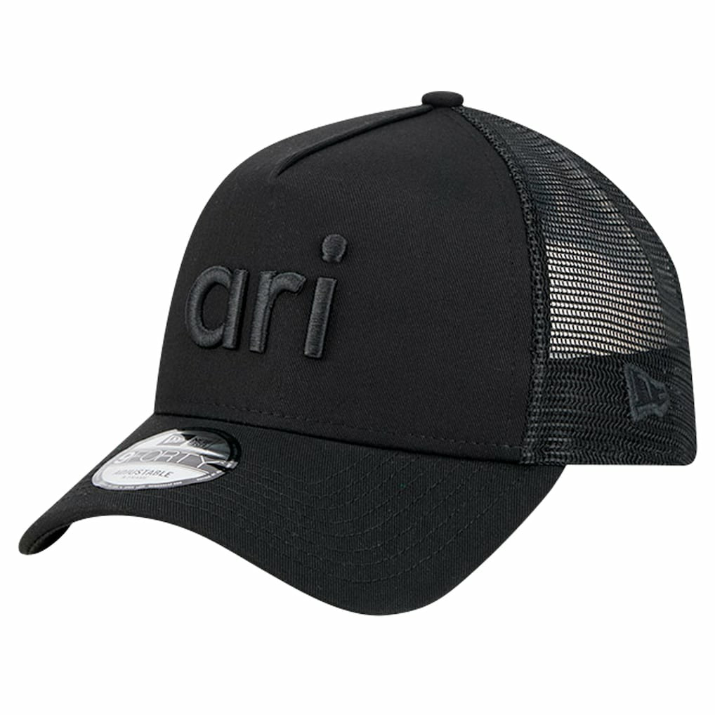 Arizona Cardinals New Era Domain 9FORTY A-Frame Trucker Adjustable Hat - Black - NFL