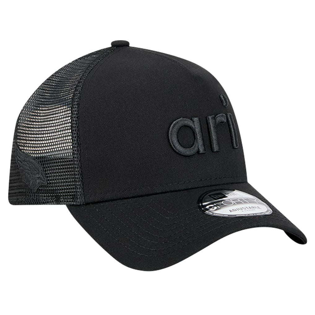Arizona Cardinals New Era Domain 9FORTY A-Frame Trucker Adjustable Hat - Black - NFL