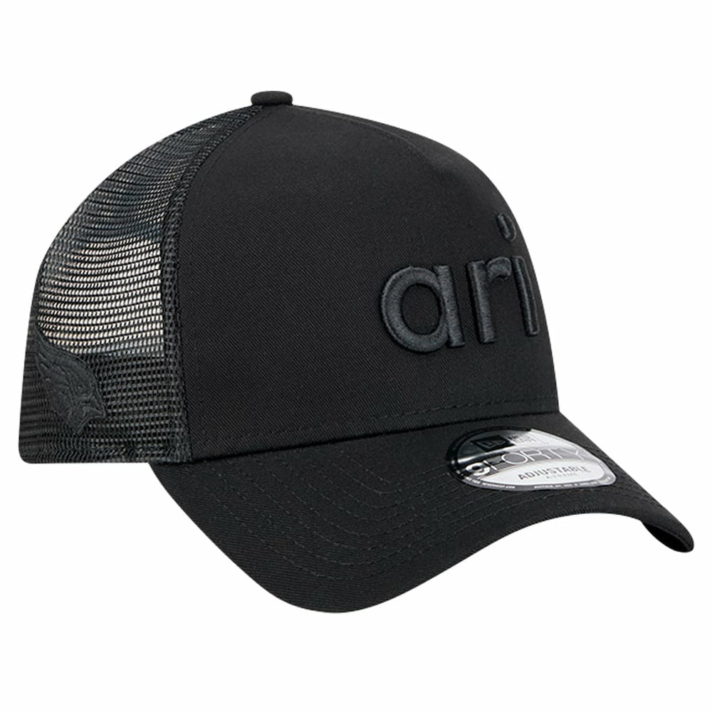 Arizona Cardinals New Era Domain 9FORTY A-Frame Trucker Adjustable Hat - Black - NFL