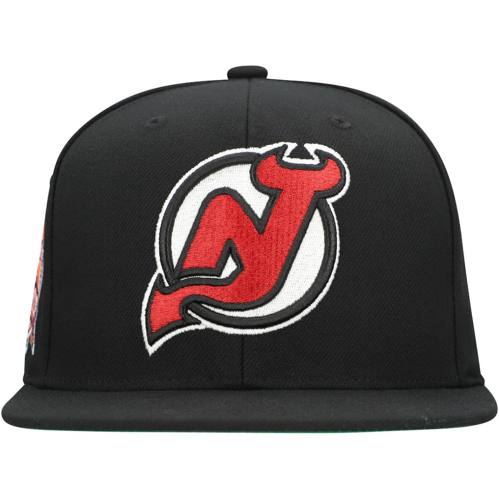 New Jersey Devils Mitchell & Ness Core Top Spot Snapback Hat - Black | NHL sale