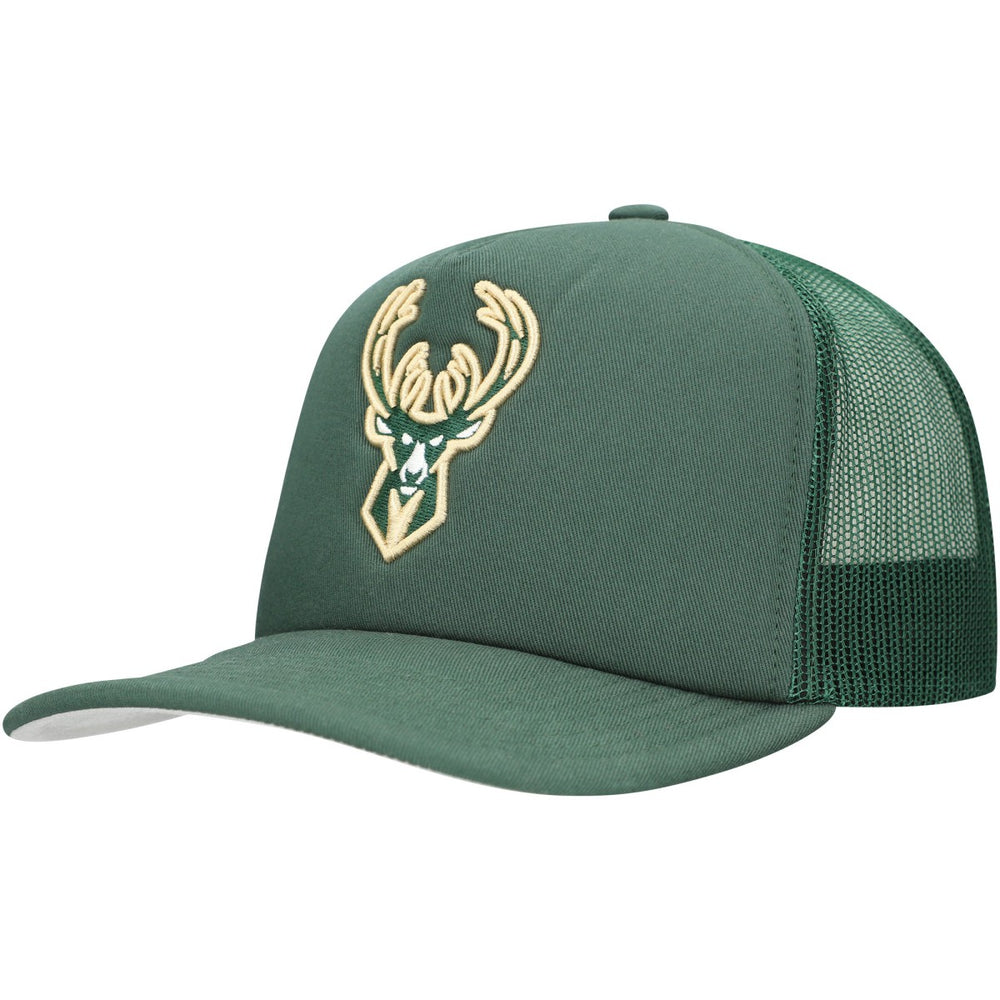 Mitchell & Ness Milwaukee Bucks Core Evergreen OTC Trucker Adjustable Hat Hunter Green