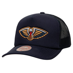 Mitchell & Ness New Orleans Pelicans Core Evergreen OTC Trucker Adjustable Hat Navy